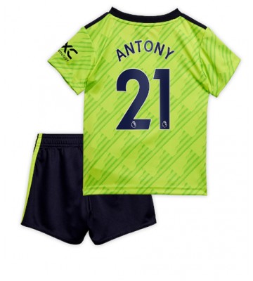 Manchester United Antony #21 babykläder Tredje Tröja barn 2022-23 Korta ärmar (+ Korta byxor)